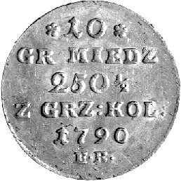 10 groszy miedzianych 1790, Warszawa, Plage 235,