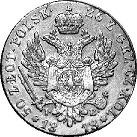 50 złotych 1818, Warszawa, Plage 2, Fr. 105, złoto, 9,80 g.