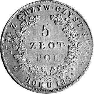 5 złotych 1831, Warszawa, drugi egzemplarz, mini