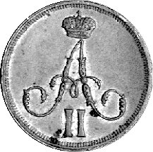 dienieżka 1861, Warszawa, Plage 527, pięknie zachowana moneta ze starą patyną