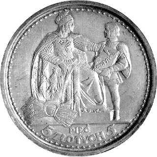 5 złotych 1925, Konstytucja 81 perełek, Parchimowicz 113 b, wybito 1.000 sztuk, srebro, 25,04 g., stara patyna