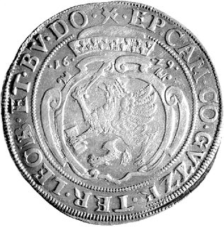 talar 1629, Szczecin, Hildisch 309, Dav. 7268, ładna i efektowna moneta z tytułem biskupa kamieńskiego