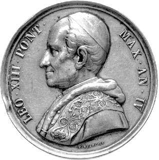 medal papieża Leona XIII 1881 r., Aw: Popiersie 