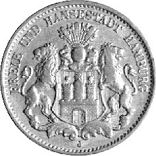 10 marek 1875, Hamburg, J. 209, złoto, 3,95 g.