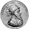 medal autorstwa J. J. Reichla przedstawiający Zygmunta Augusta, Aw: Popiersie w kapeluszu z pióram..