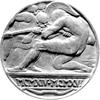 medal autorstwa J. Raszki poświęcony poległym legionistom Ślązakom 1916 r., Aw: Szereg żołnierzy w..