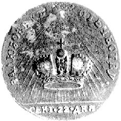 medalik koronacyjny Katarzyny II 1762 rr., Aw: Korona carska w promieniach i napis w otoku: CEHT. 28 .,Rw: Na- pis poziomy, Fr.120 (dukat), srebro 20 mm, 2.60 g. patyna