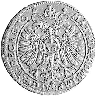 1/2 guldena 1613, Aw: Tarcze herbowe, powyżej napis, Rw: Orzeł cesarski, w otoku napis, Sammlung H.J. Erlanger 316, rzadki.