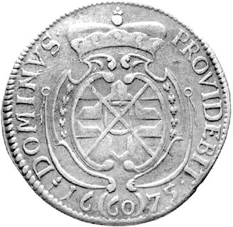 2/3 talara (gulden) 1675, Aw: Popiersie, w otoku