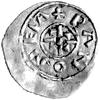 Andrzej 1046- 1060, denar, Aw: Krzyż promienisty i napis: REX ANDREAS, Rw: Krzyż i napis w otoku: ..