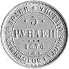 5 rubli 1876, Petersburg, Uzdenikow 0267, Fr. 146, złoto 6.53 g.