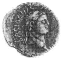 tetrobol, Aw: Głowa króla w prawo i napis BACIΛE