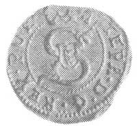 szeląg 1581, Wilno, Aw: S pod koroną i napis, Rw
