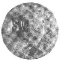 nieokreślona moneta Augusta III z puncą jednostronną, litery MS