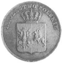 5 złotych 1831, Warszawa, Aw: Tarcza herbowa pod