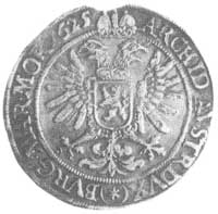 talar 1625, Kuttenberg, Aw: Postać cesarza i nap