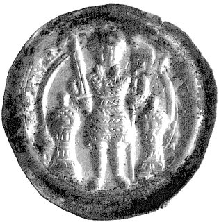 Bernard I Saski 1170- 1212, brakteat bity po roku 1180 w mennicy w Köthen