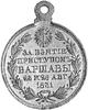 medal nagrodowy za zdobycie Warszawy 1831 r., Aw: Orzeł polsko-rosyjski i napis u góry: , Rw: W wi..