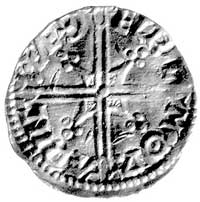 Aethelred 979-1016, denar, Aw: Popiersie w zbroi i koronie w lewo i napis: AEDELRED REX ANGLO, Rw:..