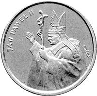 2.000 złotych 1987, Jan Paweł II, na rewersie wypukły napis PRÓBA, nikiel, wybito 500 sztuk