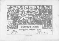 Reszel /Rössel/ - 500.000 marek i 20 miliardów marek 20.08.1923, Schoenawa 16 i 17, bardzo rzadkie..
