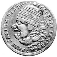 medal antypapieski XVII w., Aw: Głowa papieża, k