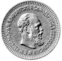 5 rubli 1887, Aw: Głowa, Rw: Orzeł dwugłowy, Fr.151, złoto 6.45 g