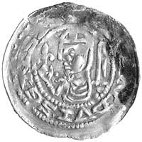 Saksonia- Bernard III, denar około 1185- 1190, mennica Bardowik, Aw: Popiersie władcy w lewym prof..