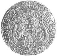 dukat 1579, Gdańsk, H-Cz. 5700 R5, Fr. 3, T. 150, złoto, 3.46 g, bardzo rzadki