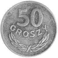 50 groszy 1949, wklęsły napis PRÓBA, Parchimowicz P-209 c, wybito 100 sztuk, mosiądz