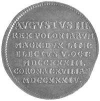 medalik koronacyjny Augusta III 1734 r., j.w., H