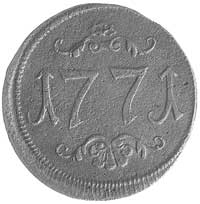 Gdańsk- żeton Ławy Trzech Króli 1771 r., Aw: Trzy korony, pomiędzy nimi gwiazdki, Rw: Data 1771, u..