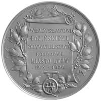 Władysław Łoziński- medal autorstwa J. Markowskiego 1906 r., Aw: Na ozdobnym kartuszu napis WŁADY-..