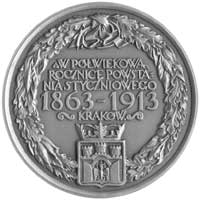 50 rocznica Powstania Styczniowego- medal autorstwa W. Jastrzębowskiego 1913 r., Aw: W wieńcu napi..