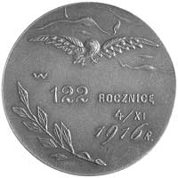 rocznica rzezi Pragi- medal autorstwa Cypriana Alkiewicza 1916 r, Aw: Pole pokryte mogiłami, koścm..