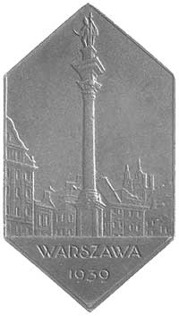 Kongres Chemii Przemysłowej w Warszawie- medal niesygnowany 1939 r., Aw: Trójnóg i palnik, w tle n..