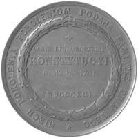medal z okazji stulecia Konstytucji 3 Maja wybity w Norymberdze w firmie I. Chr. Lauer, Aw: W wień..