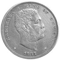 Kalakava 1874-1891, 1 dolar (akahi dala) 1883 Sa