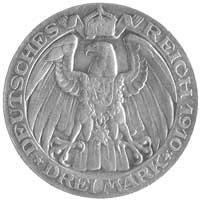 Wilhelm II 1888-1918, 3 marki 1910, pamiątkowe na 100-lecie Uniwersytetu w Berlinie, J. 107