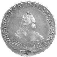 Elżbieta 1741-1761, rubel 1749, Petersburg, Aw: Popiersie, Rw: Orzeł dwugłowy, Uzdenikow 820