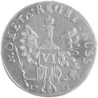 6 groszy 1761, Aw. i Rw. j. w., Uzdenikow 4895, Schr.1904