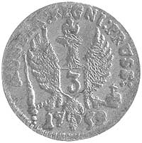 trojak 1759, Aw: Popiersie, Rw: Orzeł pruski, Uz