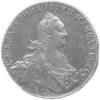 rubel 1774, Petersburg, Aw: Popiersie, Rw: Orzeł dwugłowy, w polu litery, Uzdenikow 1058