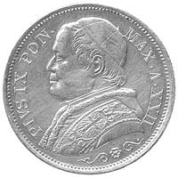 Pius IX 1846-1878, 20 lirów 1868, Rzym, Fr. 280,