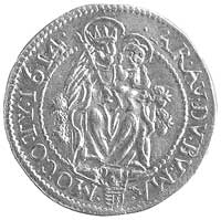 dukat 1614, Nagybánya, Aw: Stojący król i litery N-B, Rw: Madonna, Huszar 1085, Fr. 37, złoto, 3.4..