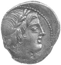 denar anonimowy 86 pne, Aw: Głowa Apollina w wie