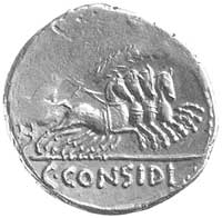 C. Considius Paetus c.a. 46 pne, denar, Aw: Głow