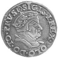 trojak 1546, Gdańsk, Kurp. 525 R3, Gum. 573, T. 8, lekko pogięty krążek, rzadka moneta ze starą pa..
