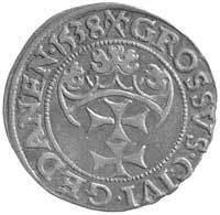 grosz 1538, Gdańsk, Kurp. 478 R, Gum. 564, bardzo ładnie zachowana moneta z pięknym renesansowym p..