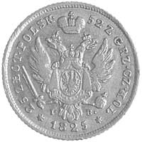 25 złotych 1825, Warszawa, Plage 18 R, Fr. 108, złoto, 4.87 g, drobne rysy w tle, rzadka moneta